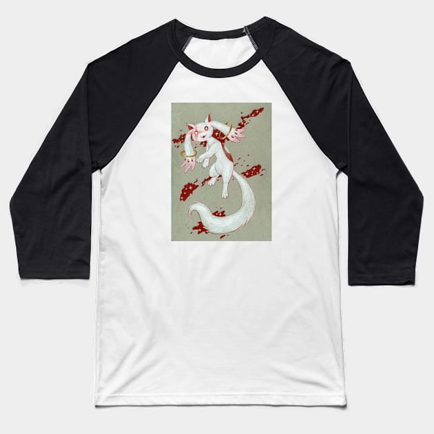 Entropy - Kyubey from Madoka Baseball T-Shirt by LobitoWorks